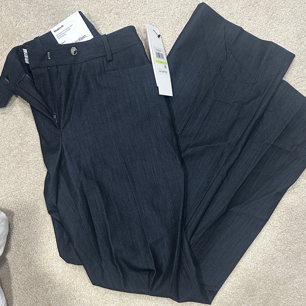 Calvin Klein Men's Dark Gray Dress Pants